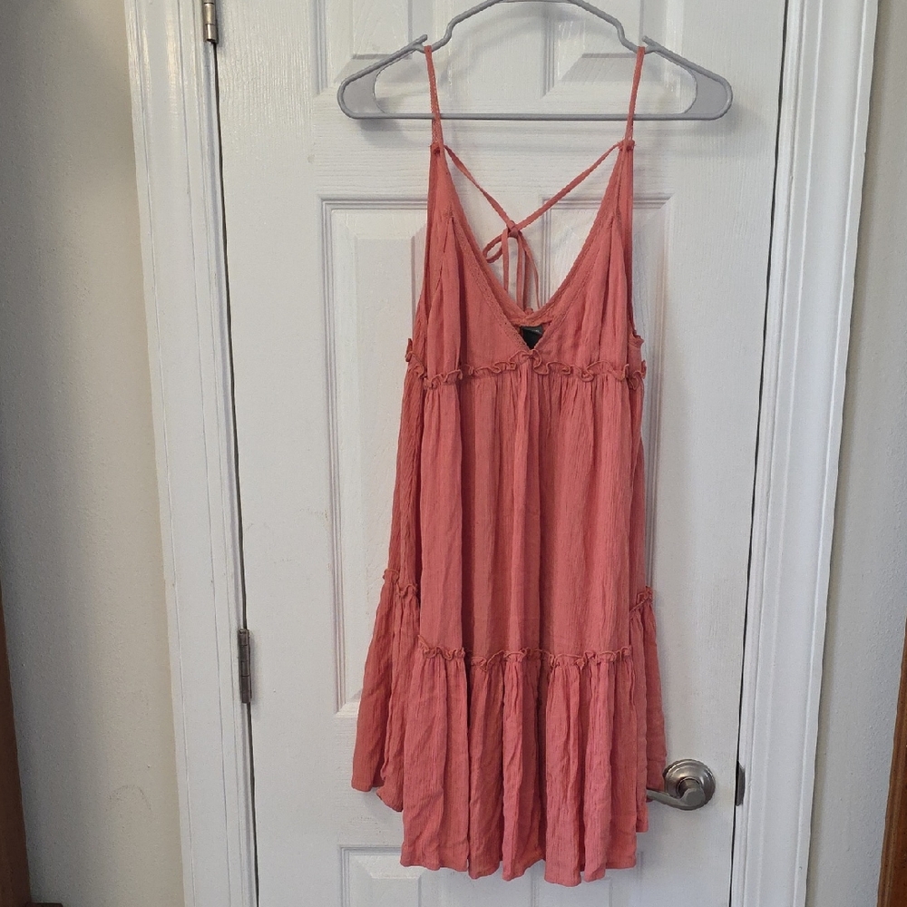 wild fable Rust Ruffle Tiered Slip Dress